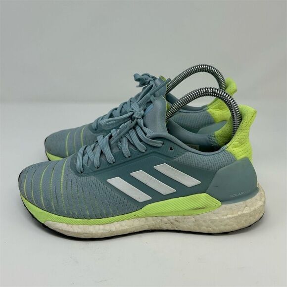 Adidas Solar Glide Running Shoes Light Blue Neon Green Size 6.5 Athletic Sneaker - Picture 7 of 13
